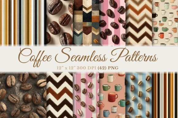 Download Coffee Seamless Patterns Bundle - Premium Resources
