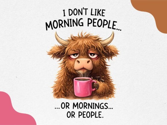 Download Funny Highland Cow Coffee Design - Premium Bundle