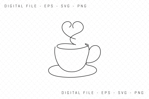 Download Cup of Coffee or Tea One Line Art Svg - Premium Resources
